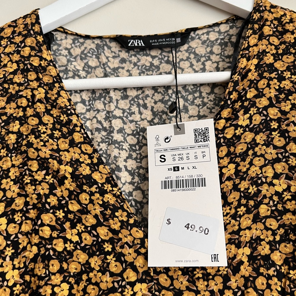 Zara Printed Mini Dress NWT - Picture 5 of 7